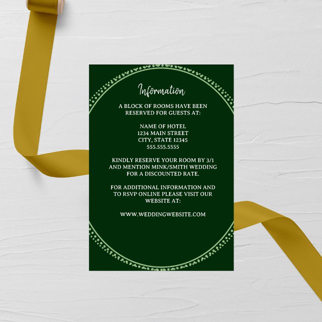 Tarjeta De Recepción Emerald Elegance Wedding Enclosure Card (Subido por el creador)