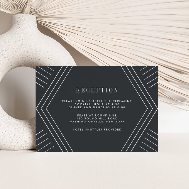 Tarjeta de recepción Empire Wedding | Carbón (Subido por el creador)