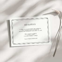 Tarjeta de Recepción en Blanco y Negro Atemporal