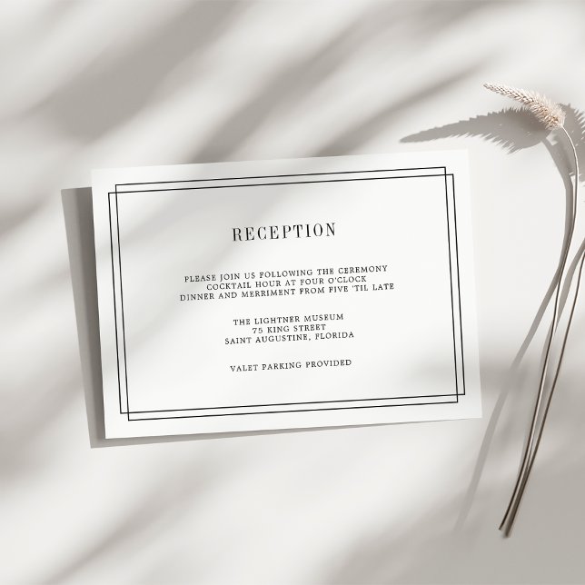 Tarjeta de Recepción en Blanco y Negro Atemporal (Subido por el creador)