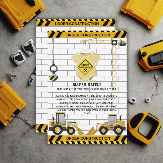 Tarjeta De Recepción En construcción Baby Shower de ropa de bebé (Subido por el creador)