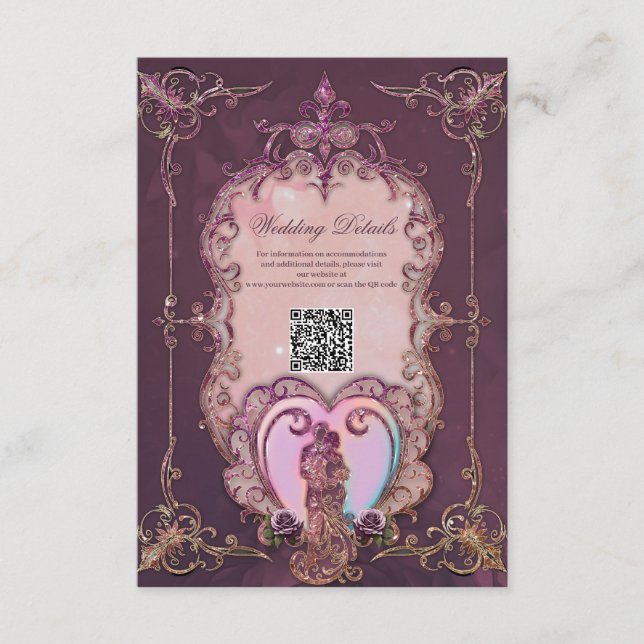 Tarjeta De Recepción En el abrazo del corazón. (Anverso)