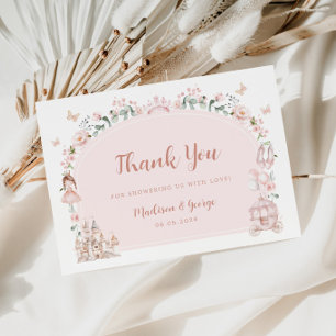 Tarjeta De Recepción En flor Rosa Arco Floral Baby Shower Agradecimient