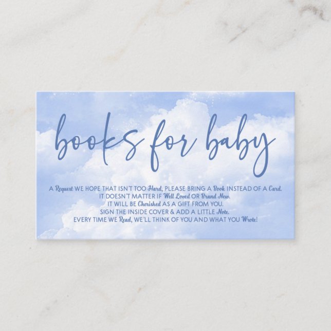 Tarjeta De Recepción En Nueve Nueve Libros Azules De Baby Shower Para E (Anverso)