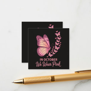 Tarjeta De Recepción En Octubre Mariposa De Pecho Rosa