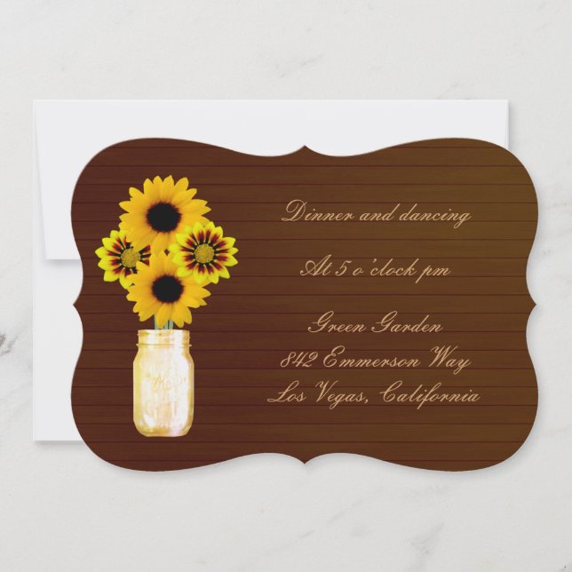 Tarjeta de Recepción en Tarro de Mason Amarillo Rú (Anverso)