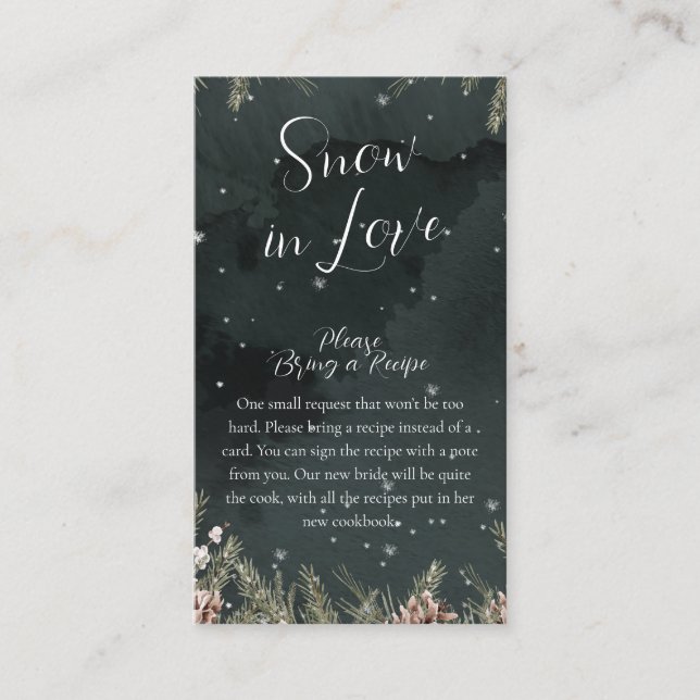 Tarjeta De Recepción Enamorada de la nieve (Anverso)