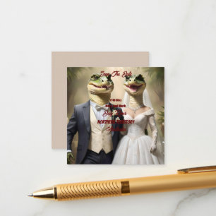 Tarjeta De Recepción "Enamorándose: Una Aventura Nupcial Crocodílida"