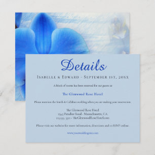 Tarjeta De Recepción Enc, sitio web del Boda de orquídeas de color azul