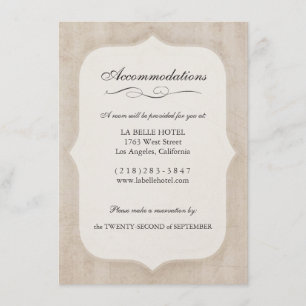 Tarjeta De Recepción Encaje de Boda con Monograma en Crema de Encanto V