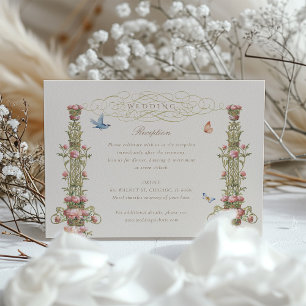 Tarjeta de recepción encantada de bodas de jardín