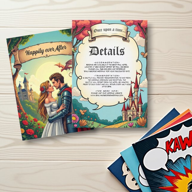 Tarjeta De Recepción Encantado Bosque Woodland Castle Fairytale Boda (Subido por el creador)