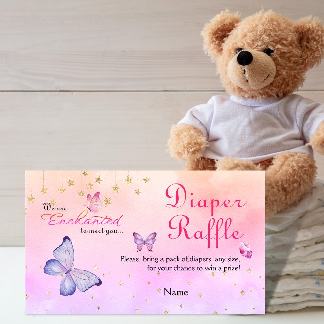 Tarjeta De Recepción Encantado De Conocerte A Mariposa Baby Shower Diap (Subido por el creador)