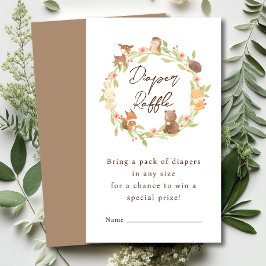 Tarjeta De Recepción Encantado Diaper Forestal Raffle