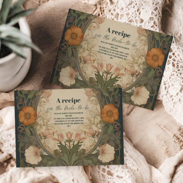 Tarjeta De Recepción Encantado jardín Art Nouveau ducha de novia (Subido por el creador)