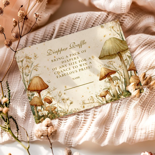 Tarjeta De Recepción Encantado Woodland Mushroom Diapper Raffle (Subido por el creador)
