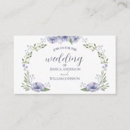 Tarjeta De Recepción encantadora boda floral azul polvoriento