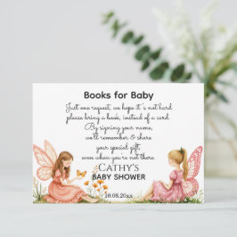 Tarjeta De Recepción Encantadores libros de hadas rosas para Baby Showe
