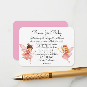Tarjeta De Recepción Encantadores libros de hadas rosas para Baby Showe