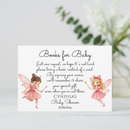 Tarjeta De Recepción Encantadores libros de hadas rosas para Baby Showe