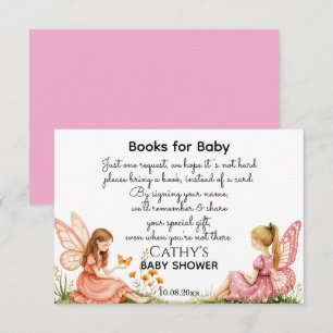 Tarjeta De Recepción Encantadores libros de hadas rosas para Baby Showe