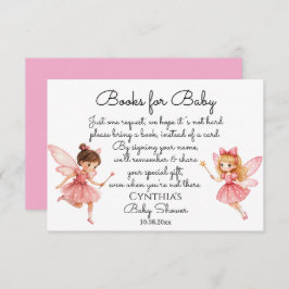 Tarjeta De Recepción Encantadores libros de hadas rosas para Baby Showe