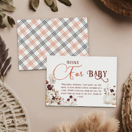 Tarjeta De Recepción Encantadores libros florales de calabaza de marfil