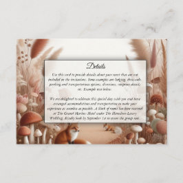 Tarjeta De Recepción Encantados zorros de bosque otoñal