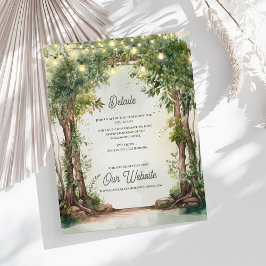 Tarjeta De Recepción Enchanted Garden String Lights Wedding Details