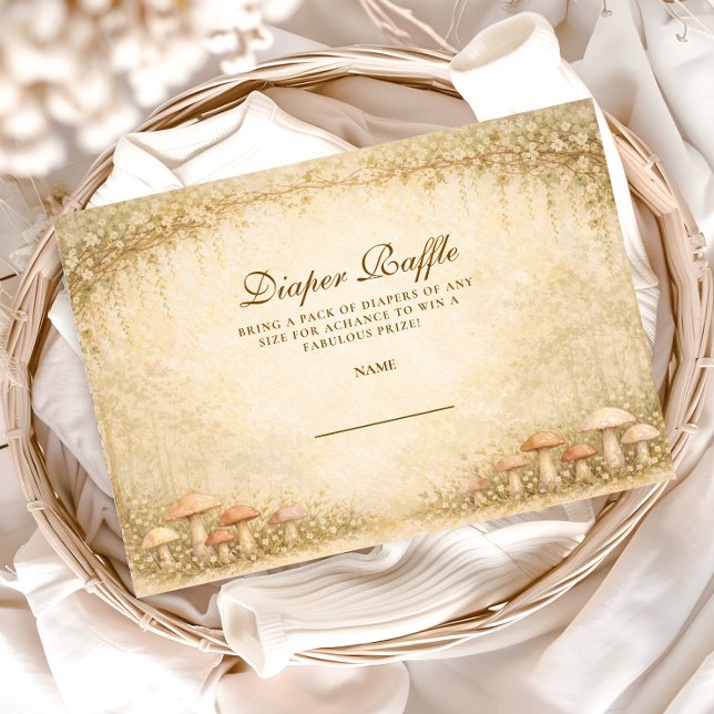 Tarjeta De Recepción Enchanted Woodland Mushroom Diapper Raffle (Subido por el creador)