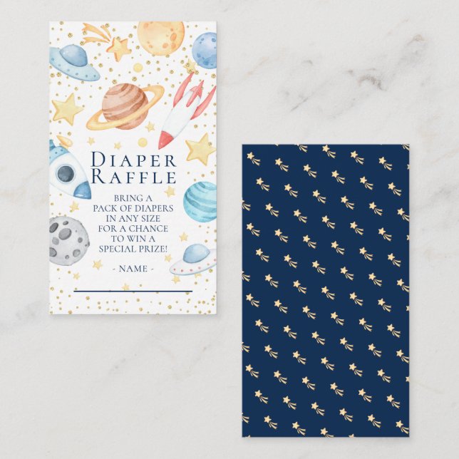 Tarjeta De Recepción Enclaje de tickets de Baby Shower Diaper Raffle (Anverso / Reverso)