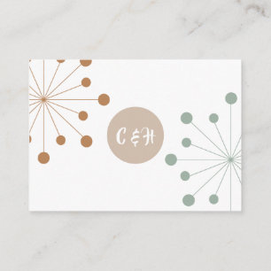 Tarjeta De Recepción Enclo Boda de estreno atómico de mediados de siglo