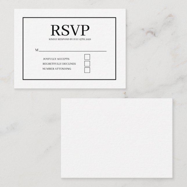 Tarjeta De Recepción Enclosure Card (Anverso / Reverso)