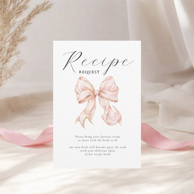 Tarjeta De Recepción Enclosure Card Pin Bow Bridal Shower Recipe (Subido por el creador)