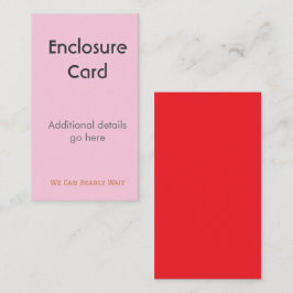 Tarjeta De Recepción Enclosure Card Wedding Birth Announcement | Diaper