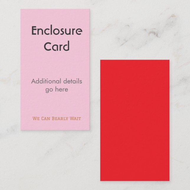 Tarjeta De Recepción Enclosure Card Wedding Birth Announcement | Diaper (Anverso / Reverso)