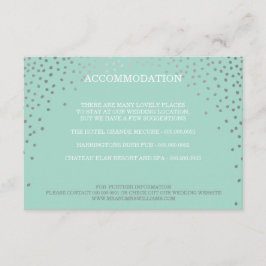 Tarjeta De Recepción ENCLOSURE moda mini rústica de la menta de confeti