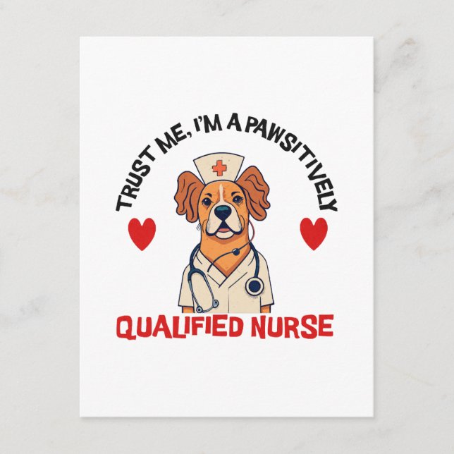 Tarjeta De Recepción Enfermera Calificada Pawsitivamente (Anverso)