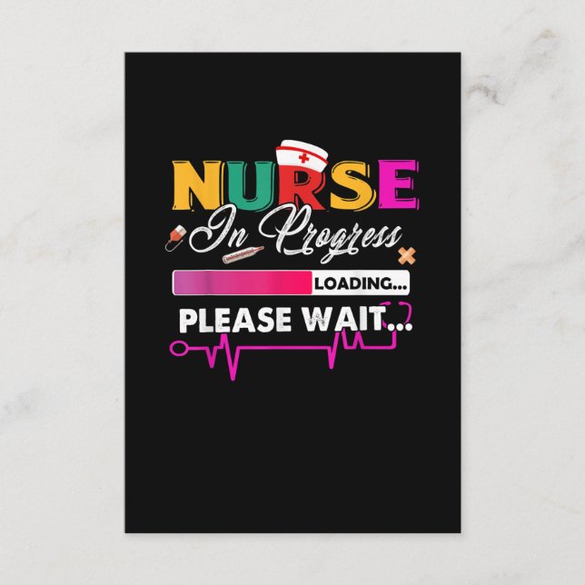 Tarjeta De Recepción Enfermera en curso Enfermera divertida escuela de  (Anverso)