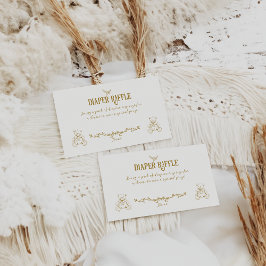 Tarjeta De Recepción Enfermera floral Gold Vintage Baby Shower Diaper