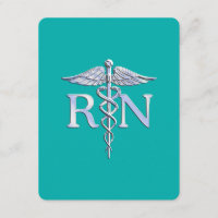 Enfermera inscrita RN Caduceus en turquesa