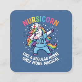 Tarjeta De Recepción Enfermera Unicornio Energía Brillante y Mágica