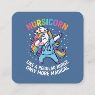Tarjeta De Recepción Enfermera Unicornio Energía Brillante y Mágica