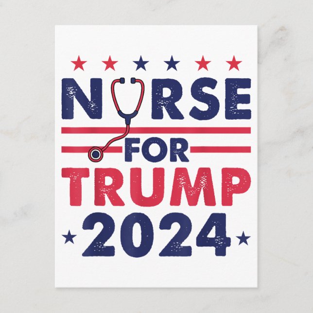 Tarjeta De Recepción Enfermeras Retro Para Trump 2024 La Bandera Estrel (Anverso)