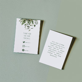 Tarjeta De Recepción Enlaces sociales, hojas verdes gracias a insertar