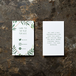 Tarjeta De Recepción Enlaces sociales, hojas verdes para insertar tarje