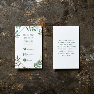 Tarjeta De Recepción Enlaces sociales, hojas verdes para insertar tarje