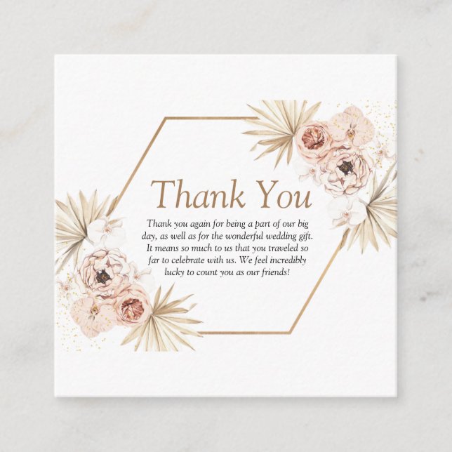 Tarjeta De Recepción Ensalada rosa eucalipto verde gracias floral es (Anverso)