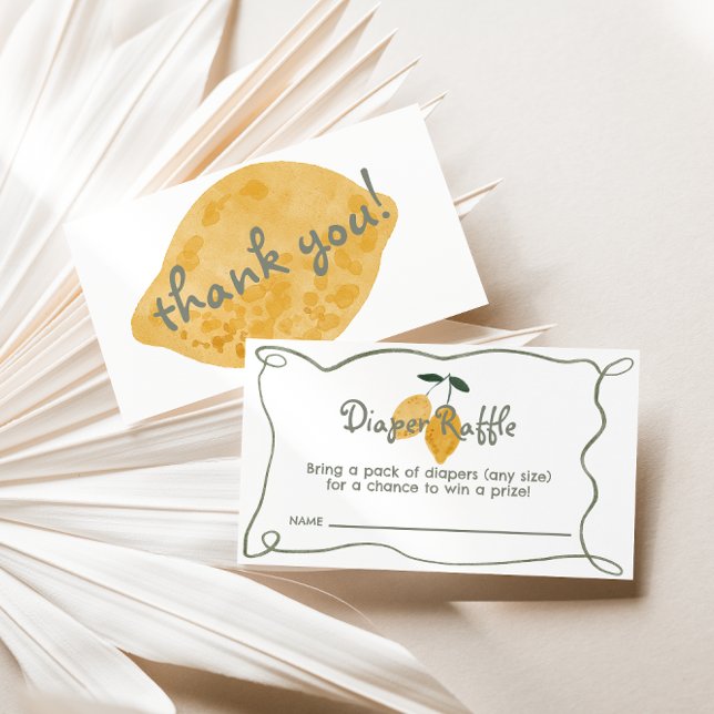 Tarjeta De Recepción Entrada de Raffle de limón (Italian Lemon Gender Neutral Diaper Raffle Game Entry Card)