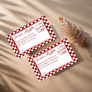 Tarjeta De Recepción Entrada de rifa de pañal para baby shower con cuad